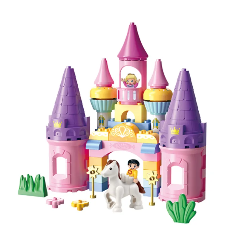 Wholesale Educational Montessori Castle Plastic Building Blocks Kid Toys