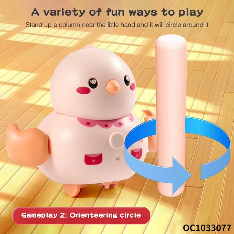 Wholesale Montessori Cartoon Animals Plastic Walking Yellow Baby Musical Sound Soothing Montessori Sensory Toys