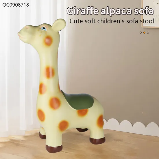 Wholesale Plastic Baby Kids Popular Animal Cartoon 3D Giraffe Sofa Seat Chair Toy