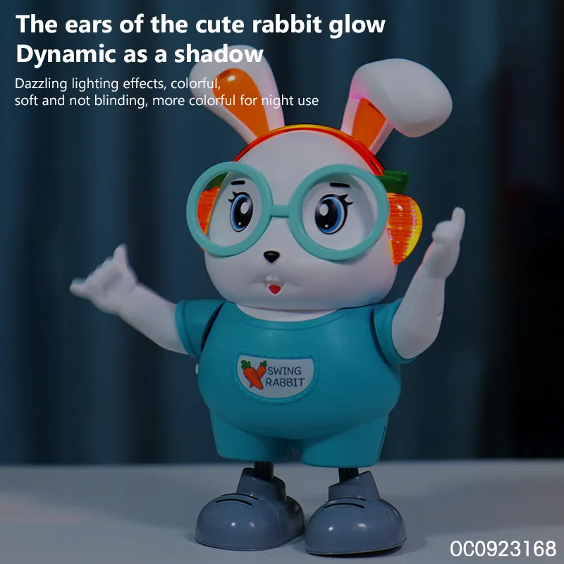 Wholesale Electric Animals Plastic Popular Dancing Rabbit Sing Baby Toys with Lights