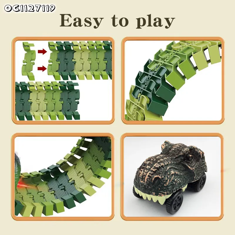 Dinosaur Electric Cars Kids Toy Cars Race Track Adventure Preschool Toddler Baby Toys Assembling Dinosaur Toys for Wholesale