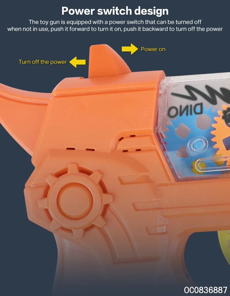 Battery Operated Gear Dinosaur Kids Toy Gun Toy with Lights and Sound