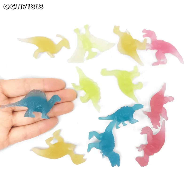 12 Pieces Chinese PVC Wild Animal Luminous Children Cheap Mini Dinosaur Figurines Models Toys Wholesale From China