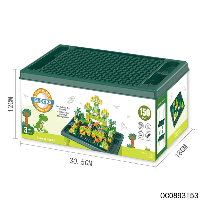 Wholesale Educational Montessori Dinosaur Plastic Building Blocks Tables Popular DIY Toys for Kids