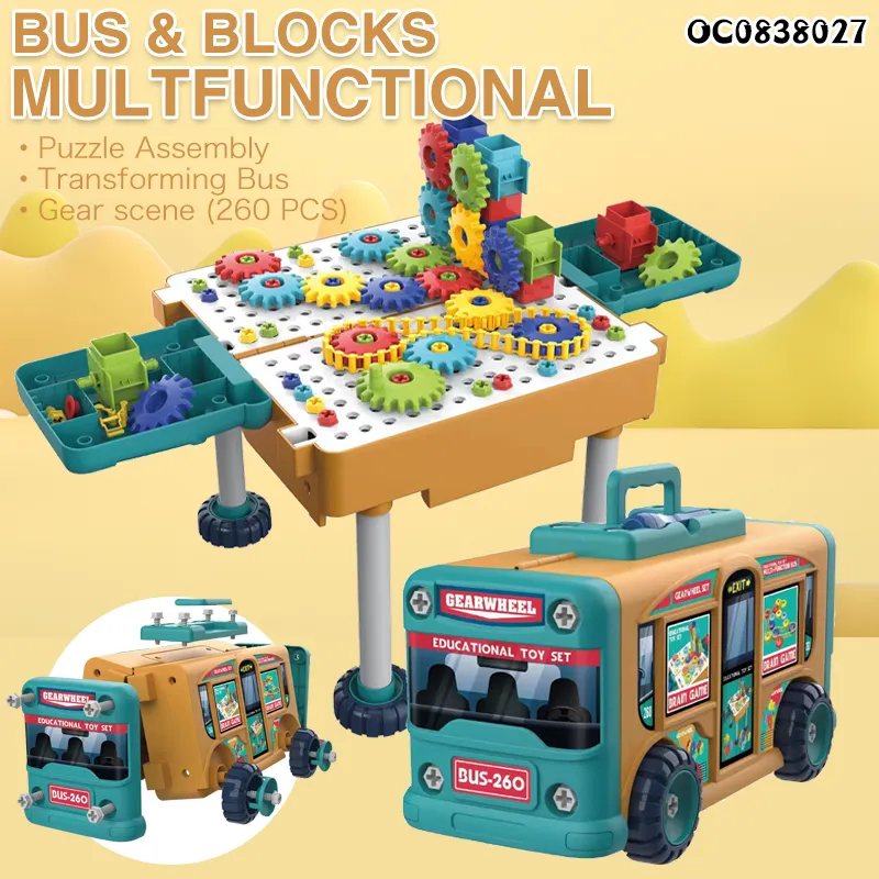 Wholesale Montessori Children's Model Mechanical Plastic Building Blocks Toy
