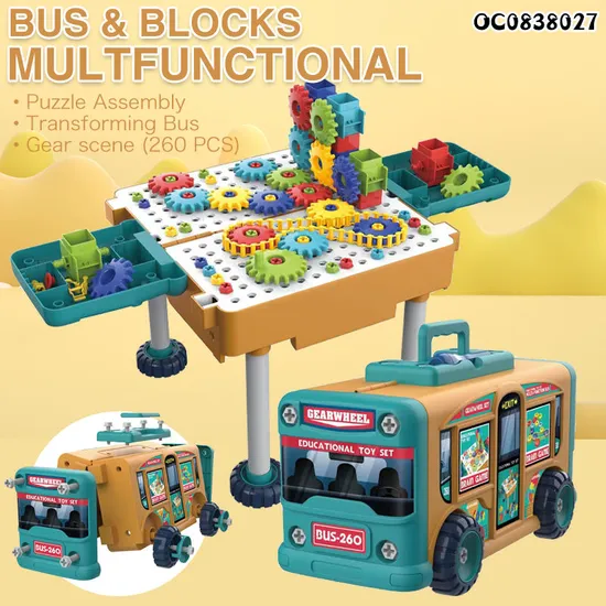 Wholesale Montessori Children's Model Mechanical Plastic Building Blocks Toy
