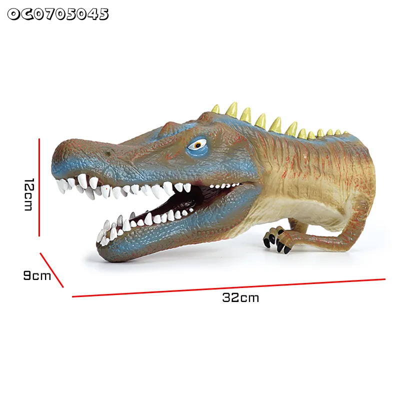 Wholesale Popular Realistic Rubber Doll Puppets Hand Set Animal Model Dinosaur Toy for Kids