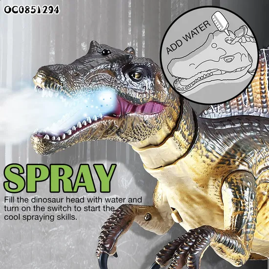 New Best Seller Kid Ankylosaurus Model Toys Simulation Walking RC Dinosaur Robot 2.4GHz Remote Easy Control Set Toy with Mist Action
