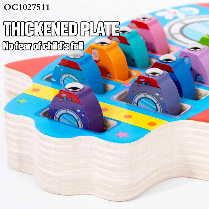 Wholesale Plastic Educational Interactive Games Wooden Busy Board Children Montessori Fishing Toy