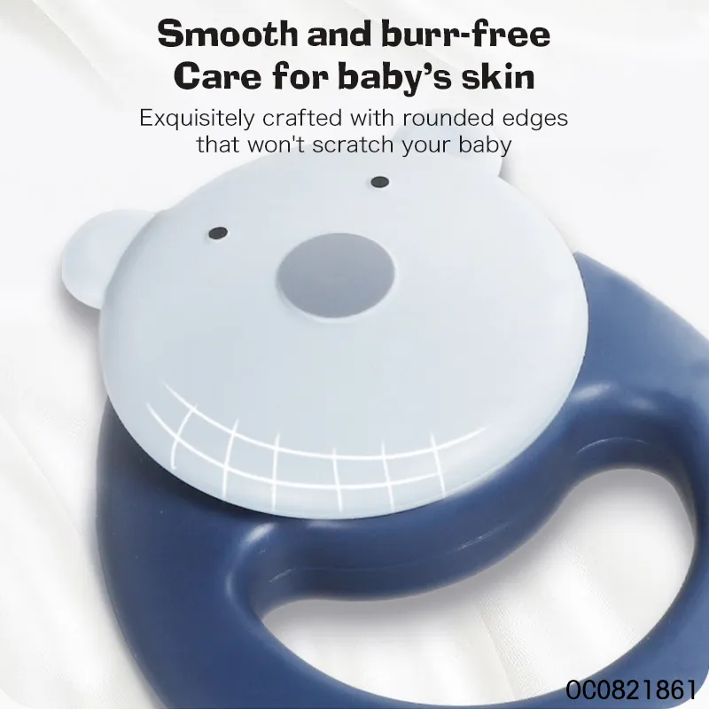 Custom Logo Sensory Toy New Born Baby Rattles Toys Plush Bear Gift Set Toy