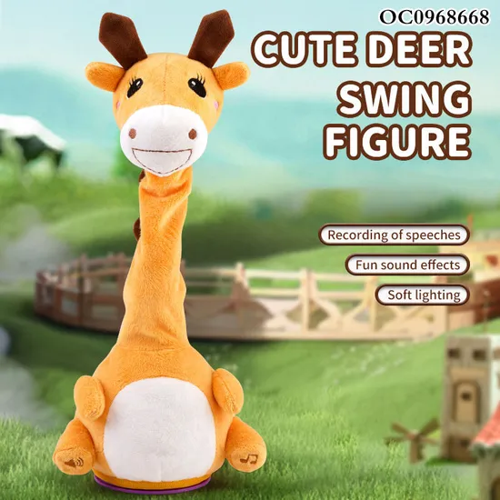 Wholesale Montessori Educational New Baby Sensory Toys Music Stuffed Animal Dancing Giraffe Toy