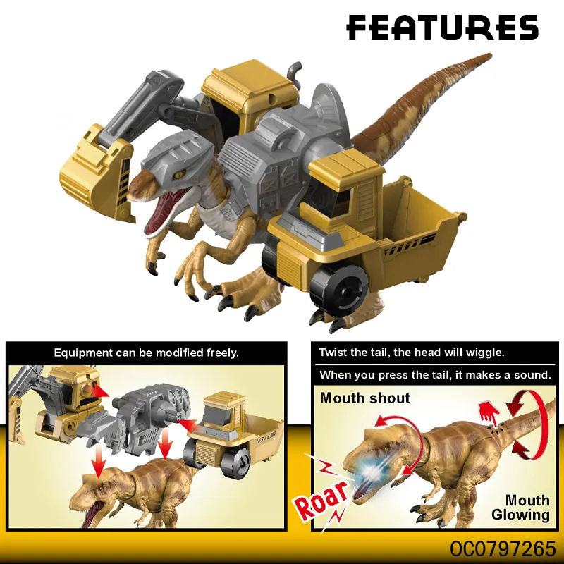 Wholesale Dinosaur Toys Dinosaur Play Set with Excavation Kit Construction Engineering Vehicle Toys