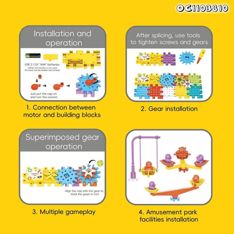 Wholesale Creative Educational DIY Colorful Electric Plastic Popular DIY Building Blocks Toy for Kids