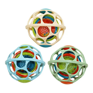 Hand Eye Coordination Shake Rattle Drum Baby Hand Grabbing Toy Felt Balls Baby Stress Ball Toy