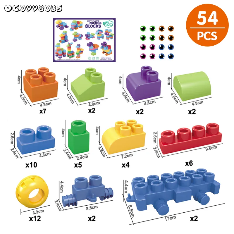 Wholesale Educational Child Silicone Soft Mini Rubber Toy Building Blocks