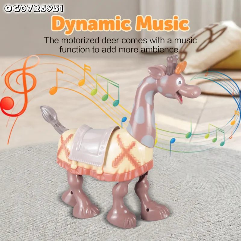 Wholesale Montessori Educational Sensory Deer Cute Plastic Animal Toys with Musical Electric Moving Dancing