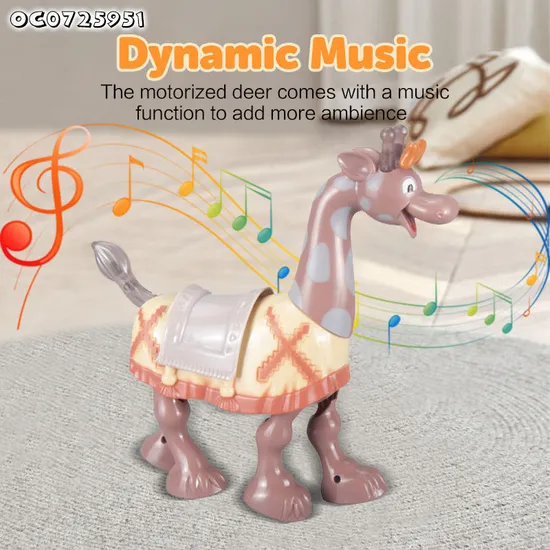 Wholesale Montessori Educational Sensory Deer Cute Plastic Animal Toys with Musical Electric Moving Dancing