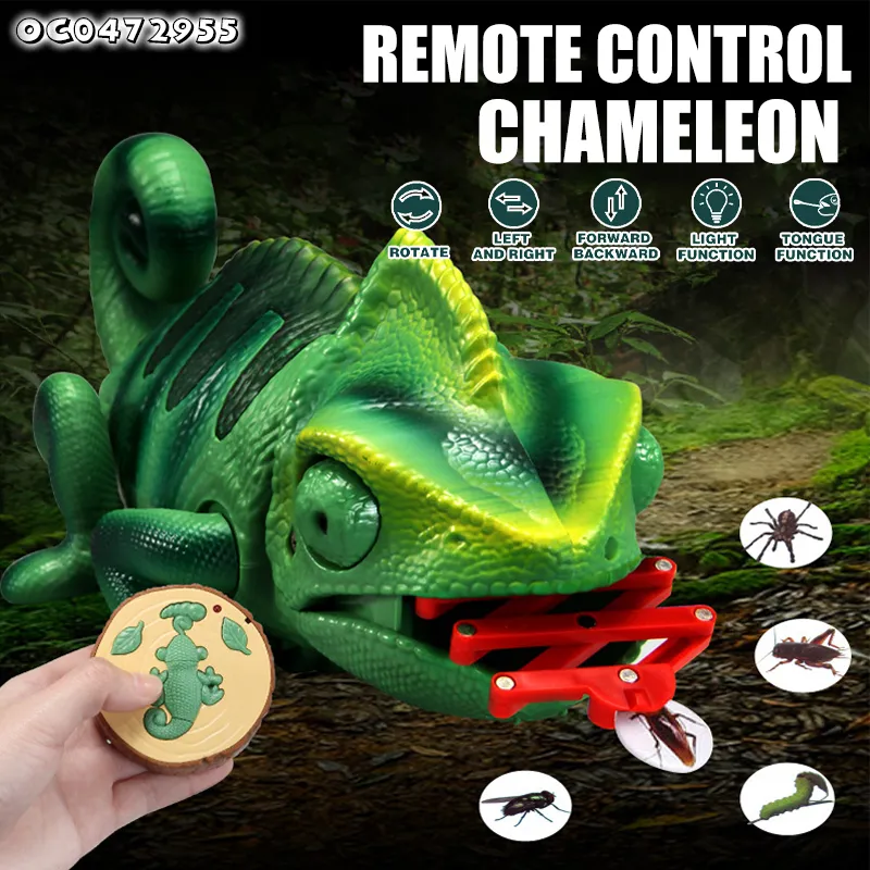 Wholesale Funny Kids Remote Control Tongues Lizard Animal Model Plastic Children Toy