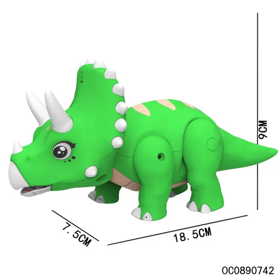 Lighted up Musical Triceratops Electric Toy Walking Dinosaur Toy with Voice Recording Toy