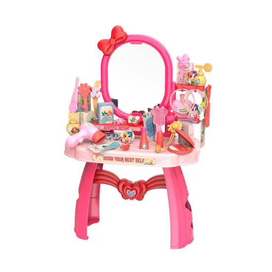 Wholesale Portable Cosmetic Fashion Makeup Pretend Beauty Gift Girls Dressing Table Toy