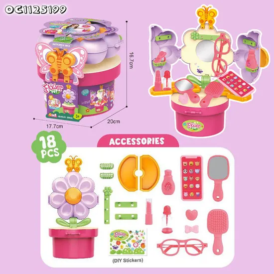 Wholesale Children Pretend Play Make up Portable Makeup Beauty Fashion Cheap Girls Toys for Baby Girls Kids