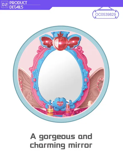 Wholesale Baby Cosmetic Girls Kids Hair Salon Beauty Set Toys Make up Kids Dressing Table Toy with Mirror