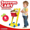 Eco Friendly Kids Plastic Home Supermarket Pretend Play Trolleys Toys Set Baby Foldable Shopping Cart with Wheels