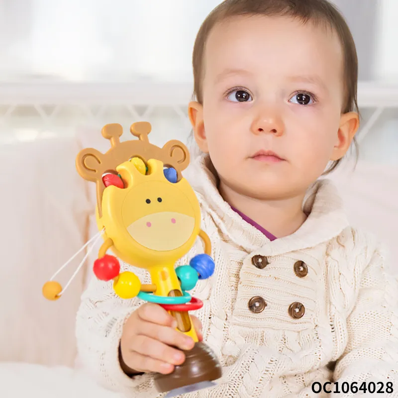 Wholesale Baby Hand Shake Teether Rattle Musical Light up Plastic Baby Montessori Sensory Toys