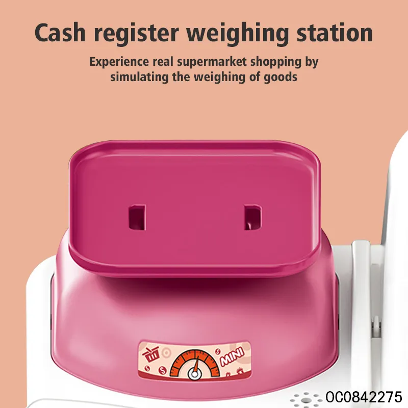 Electronic Cash Register Checkout Play Toy Supermarket Simulation Cash Register Toy with Scanner