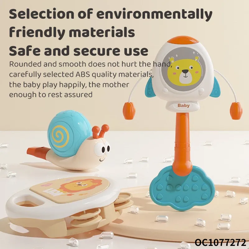 Wholesale Hand Shake Ring Rattle Silicone Baby Toys Teether