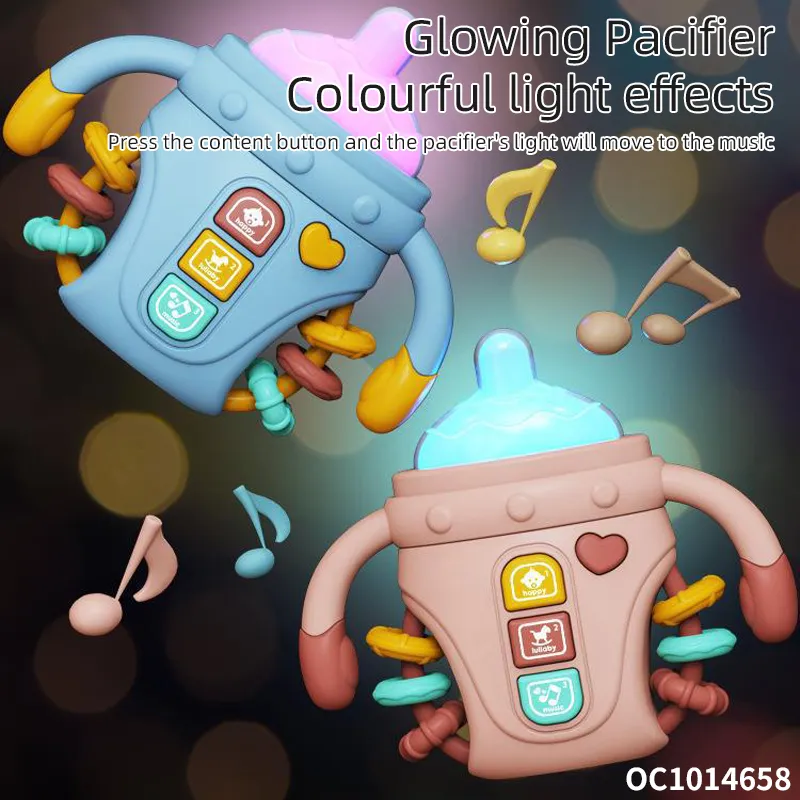 Wholesale Montessori Lovely Silicone Baby Sensory Educational Light Music Soothing Teether Toys