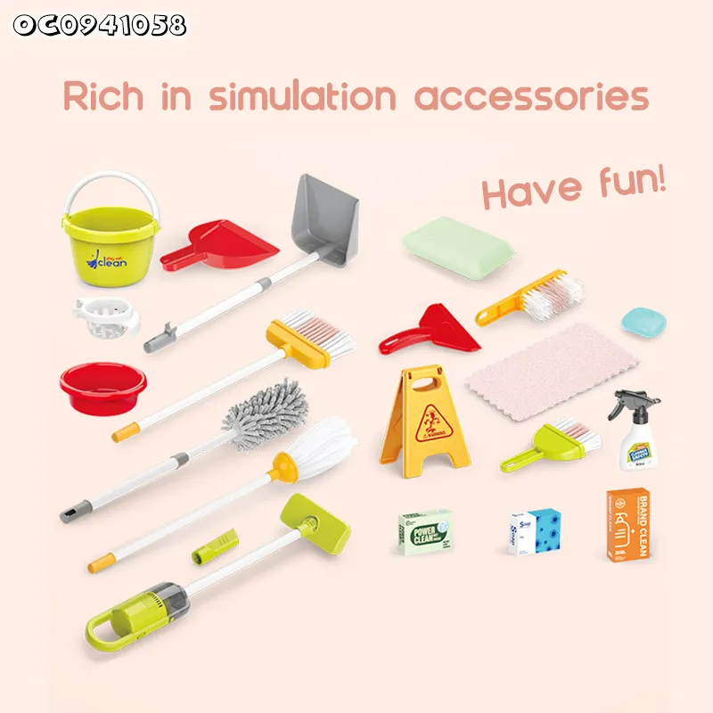 Other Role Play and Preschool Development Kid Small Cleaning Cart Trolley Tool Child Toy Sweep and Mop Robot Vacuum Pretend Play Tool Toy