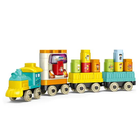 Montessori Educational Creative Music Big Size Plastic Building Blocks Train Toys for Kids