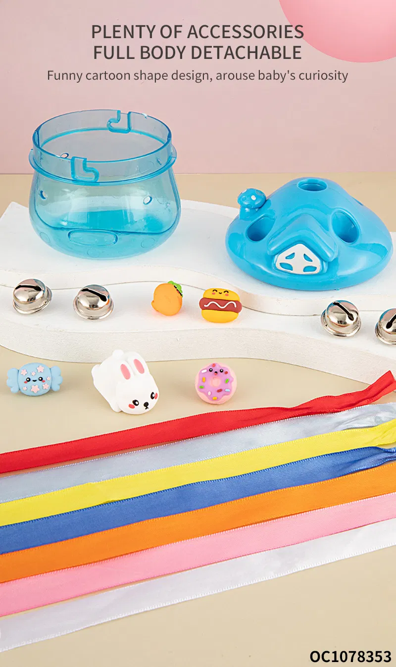Cognitive Enlightenment Montessori Color Sorting Sensory Small Bell Pull String Baby Rattle Toy From 12 to 18 Months