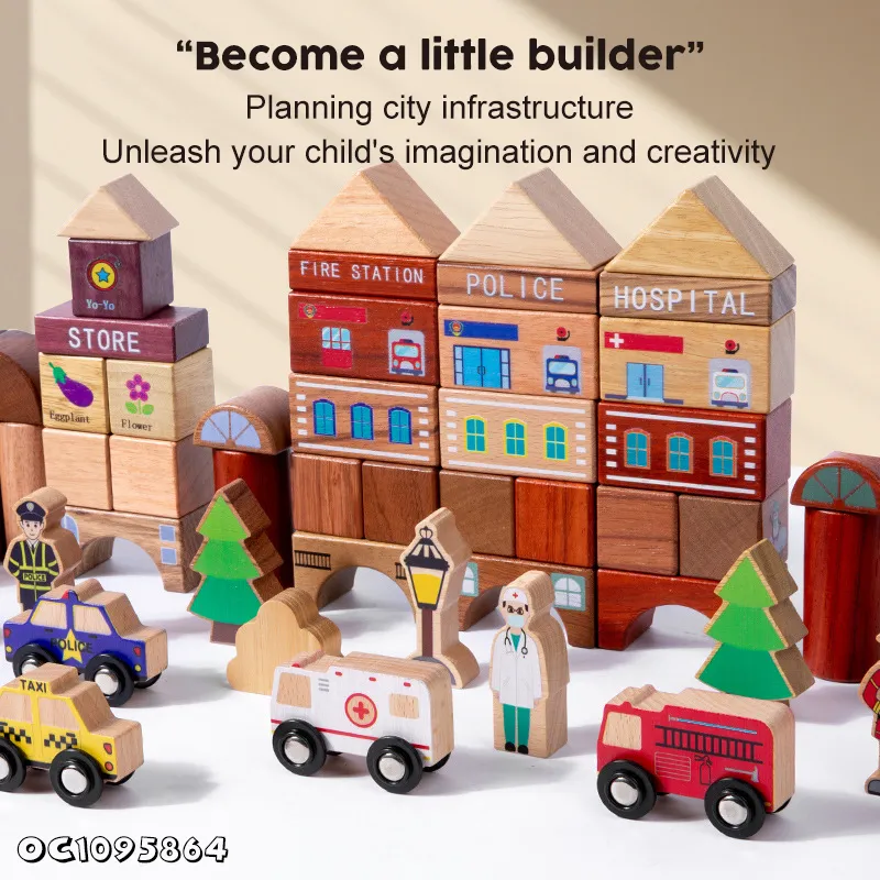Wholesale 2025 New Animal-Themed Montessori Educational Building Block Set Wooden Balance Toys