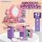 Wholesale Pretend Play Kids Hair Salon Cosmetic Beauty Set Toy Make up Mirror Dressing Table Pink Makeup Toys for Girls Children with Music