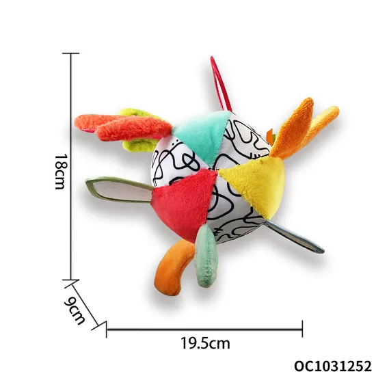 Rattle Ball Plush Stuffed Infant Toys Gift Baby Crib Hanging Rattle Toys Sensory Montessori Soft Balls Toy for Babies Soothing Toys