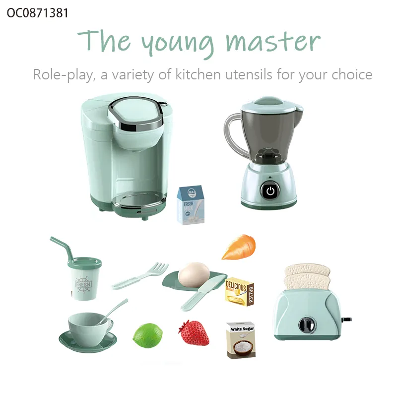 Wholesale Funny Juice Maker Coffee Bread Machine Children's Plastic Appliance Mini Kitchen Tool Pretend Play Toys