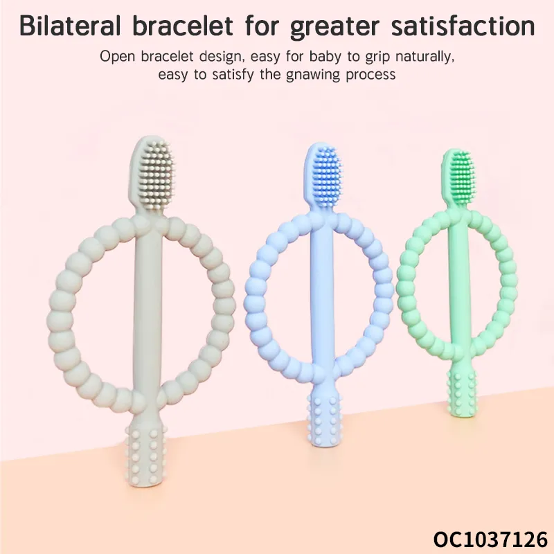 Wholesale New Lovely Toothbrush Shape Silicone Infant Baby Teether Comfort PC Toy Wholesale