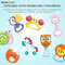 Wholesale Montessori Animal Model Baby Rattles Plastic Baby Sensory Teether Ring Toys