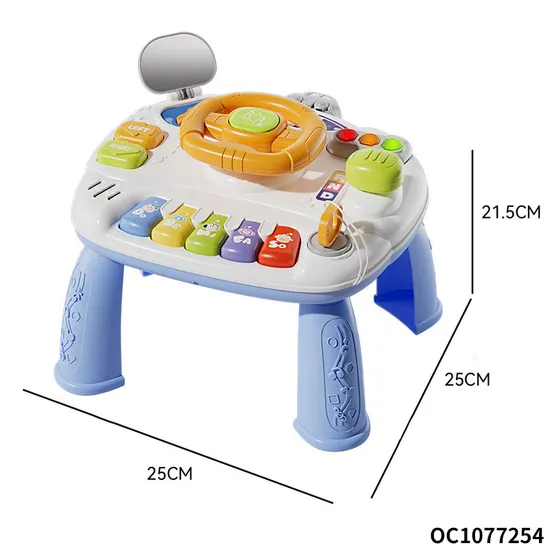 Multifunctional Montessori Battery Operated Toy Soothing Musical Steering Wheel Spinning Educational Activity Toy for Children