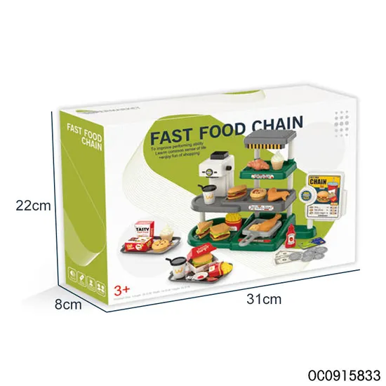 Wholesale Funny Pretend Play Children's Plastic Mini Kitchen Fast Food Shop Toys