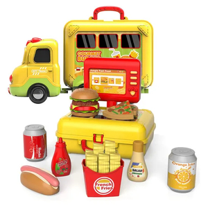 Wholesale Funny Pretend Play Set Fast Food Set Hamburger Children's Educational Plastic Mini Kitchen Toy