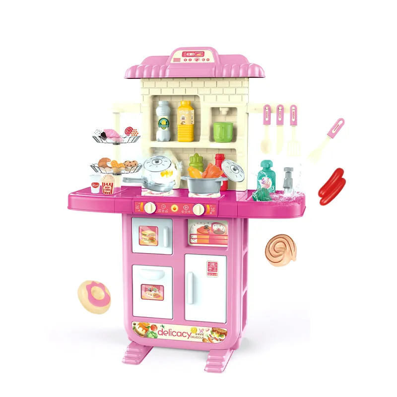 Wholesale Spray and Sink Pretend Play Plastic Children House Kitchen Cooking Toy Set with Lights Sounds