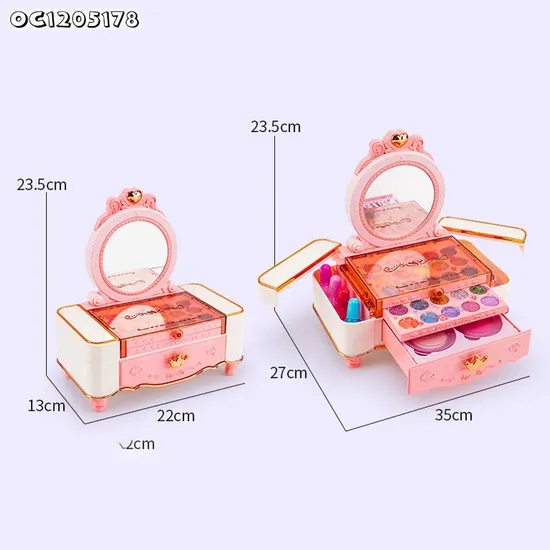 Wholesale Nail Polish Kids Fashion Makeup Kit Gift for Girl Real Make up Sets Full Box Toy with Mirror