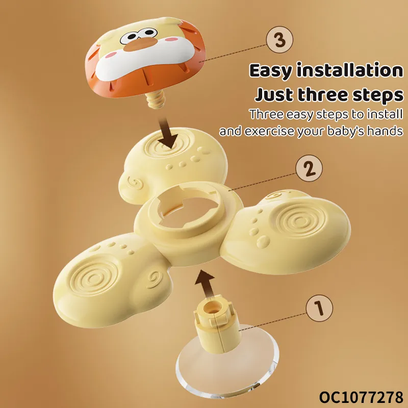 Baby Montessoris Silicone Spinning Bath Toys Bathing Sucker Sensory Toy Rotating Rattles Early Educational Fidget Toy