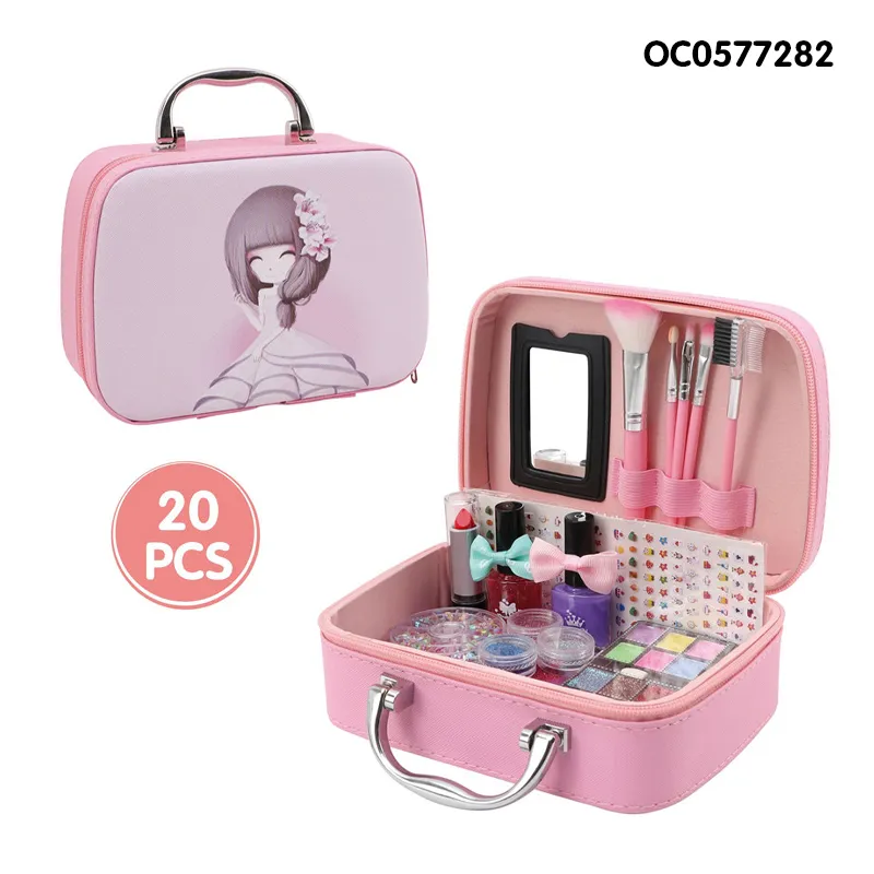 Wholesale Kids Pretend Beauty Fashion Play Portable Makeup Set Toy with Mirror