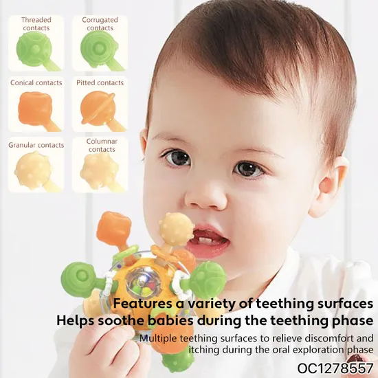 Wholesale Montessori Silicone Baby Teether Rattle Montessori Sensory Toys