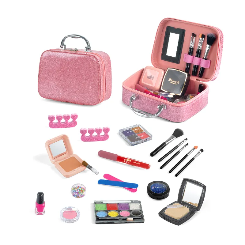 Wholesale Portable Kids Pretend Play Beauty Dress up Cosmetics Box Girls Makeup Kit Kids Toys