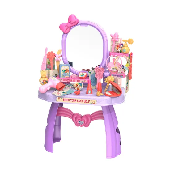 Gift Beauty Play Set Small Makeup Mirror Dressing Table Set Fashion Cosmetic Toy for Kids